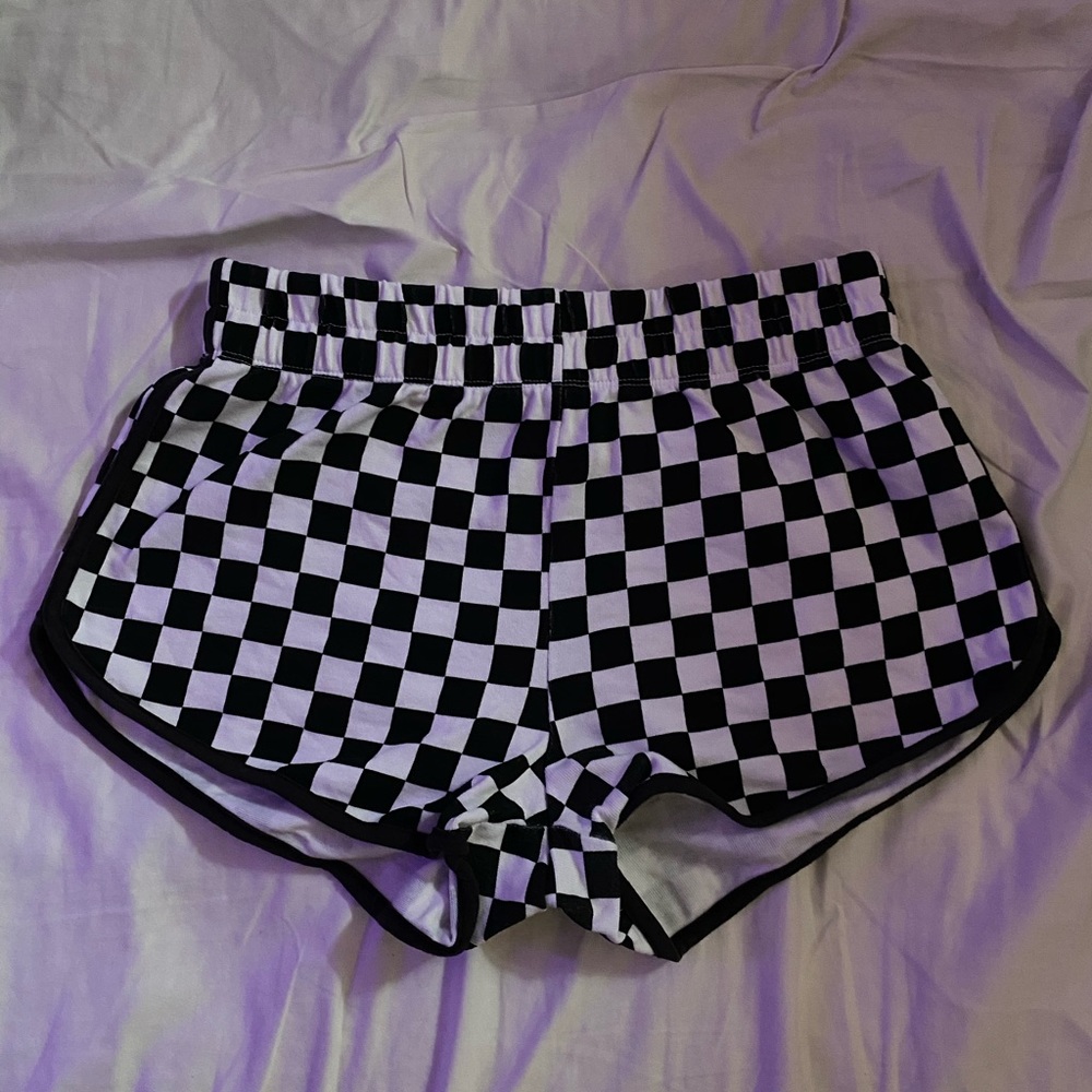 checkered shorts